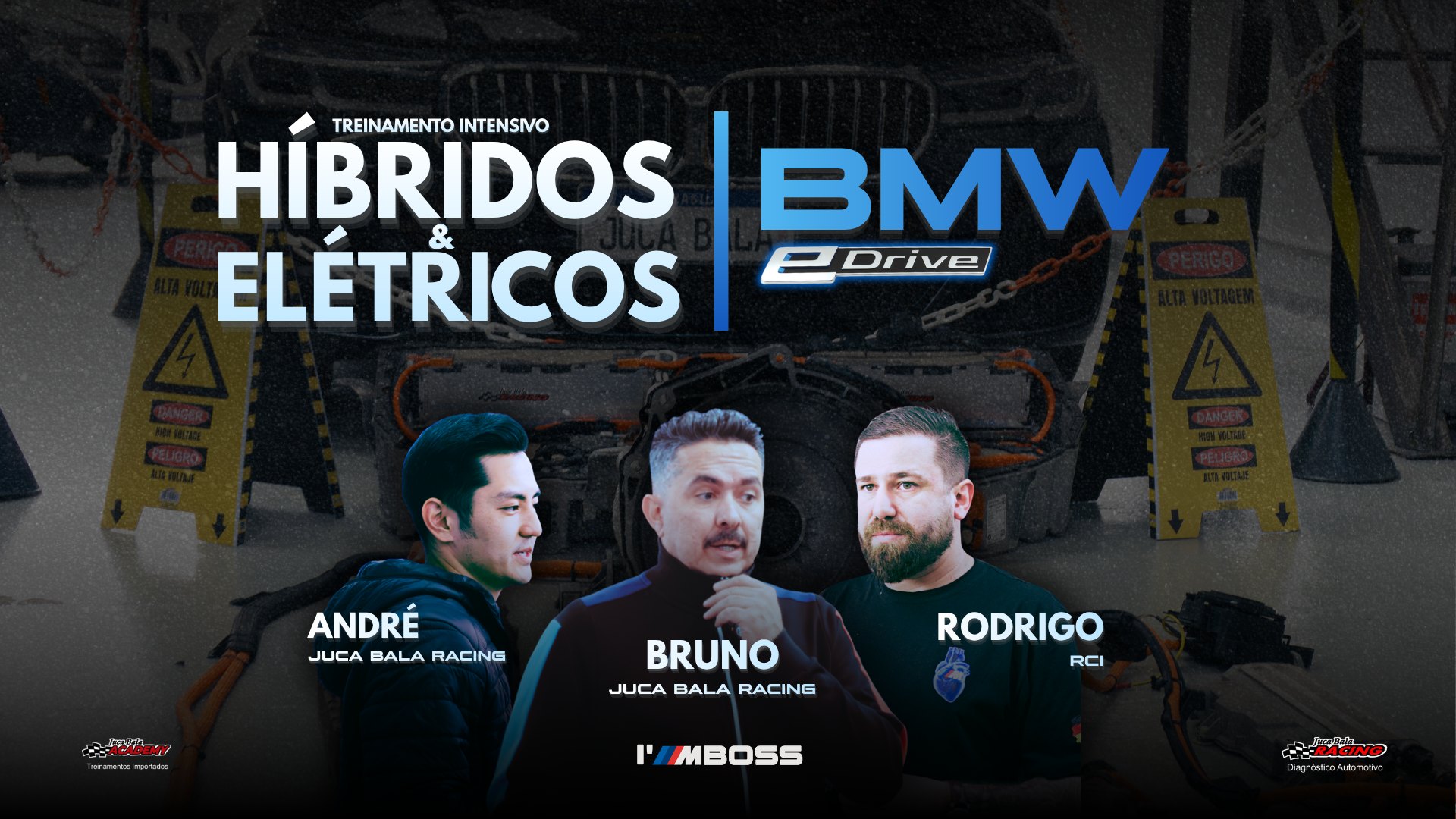 Treinamento Intensivo Híbridos e Elétricos BMW eDrive, com André e Bruno, da Juca Bala Racing, e Rodrigo, da RCI